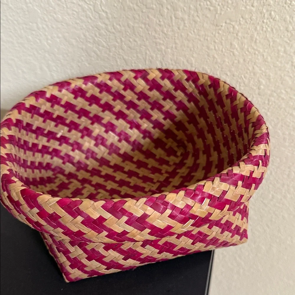 Woven red and Tan Basket